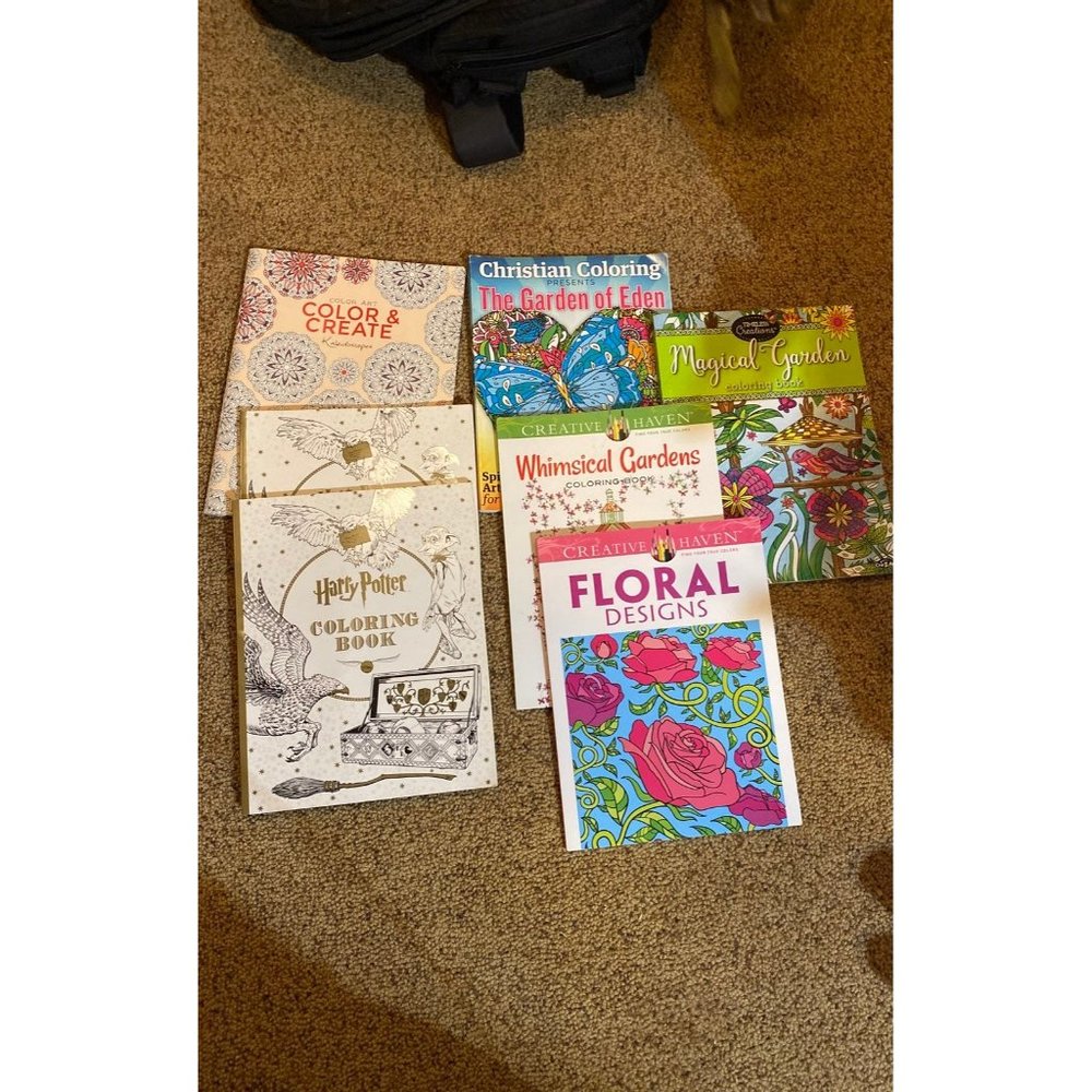 7 Adult coloring books Harry Potter, Christian, Floral
